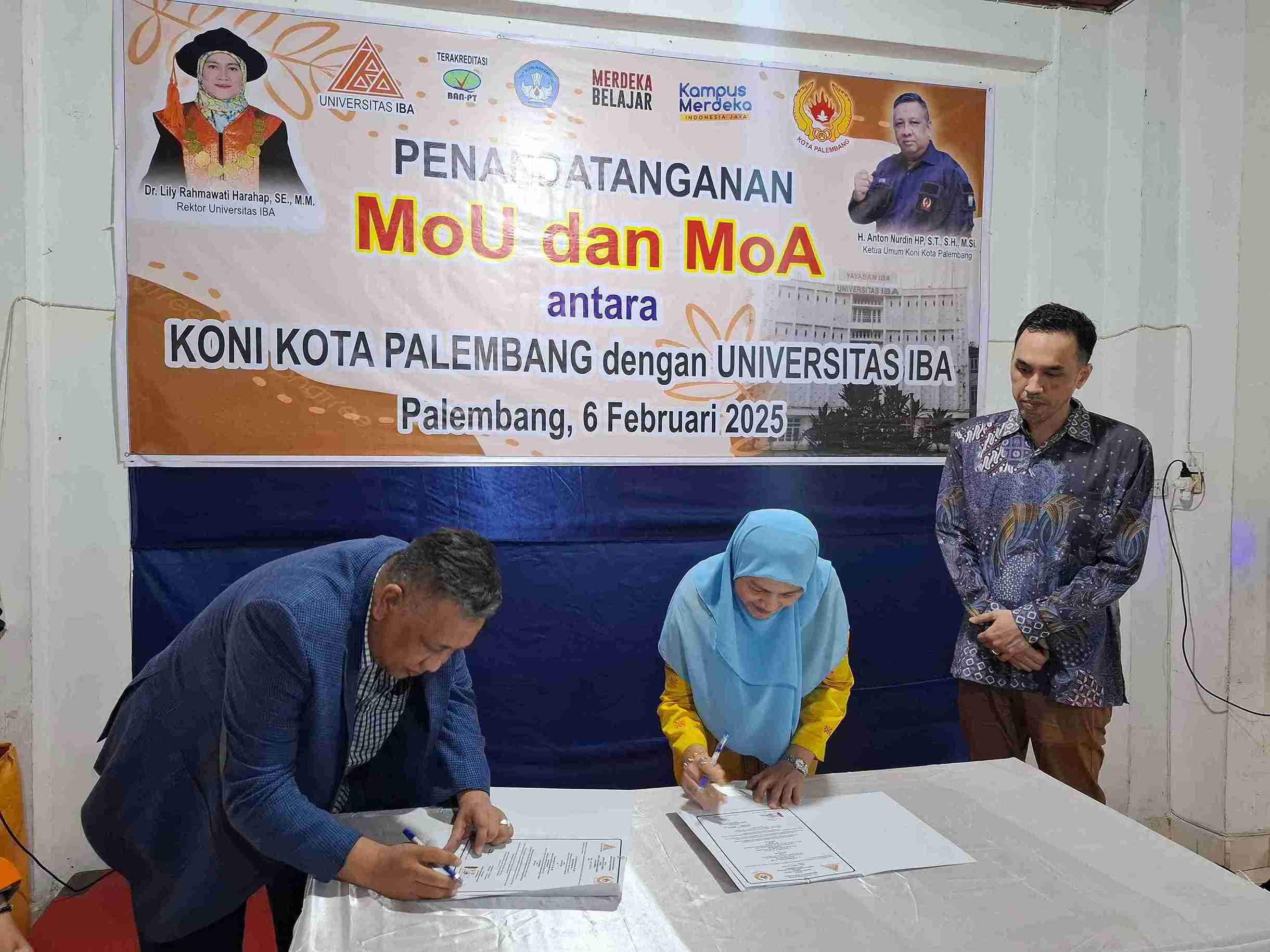 Penandatanganan MoU dan MoA antara Universitas IBA dan KONI Kota Palembang