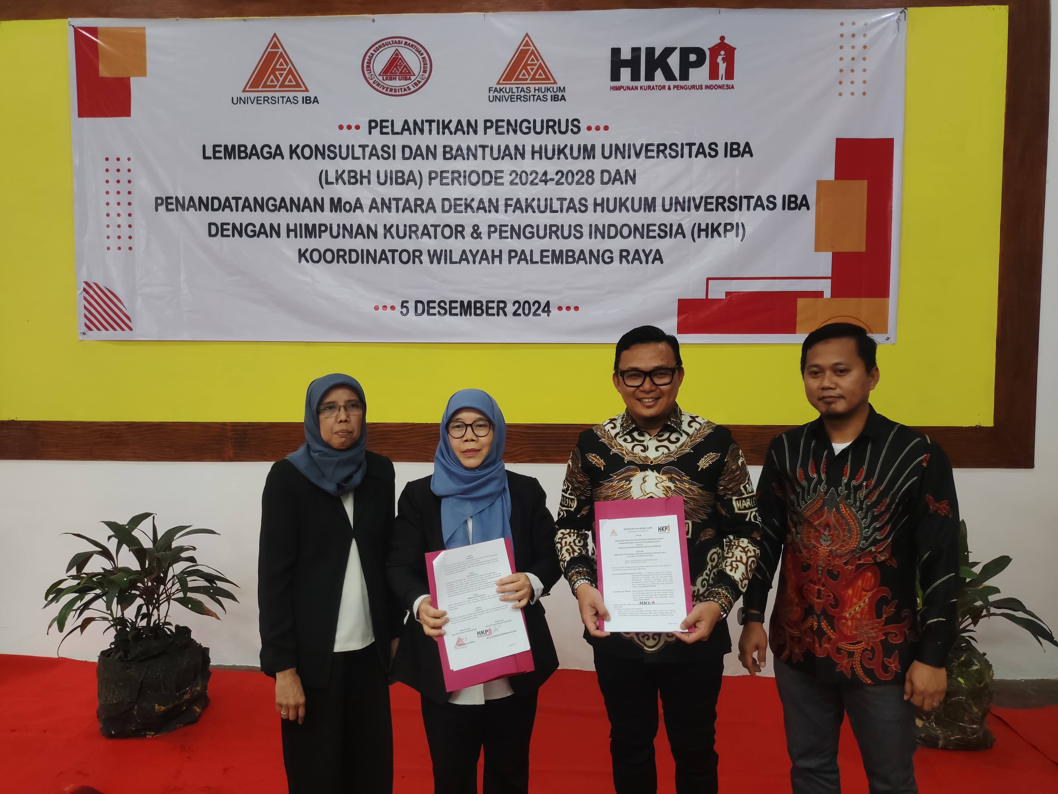 MoA Himpunan Kurator dan Pengurus Indonesia (HKPI)  Wilayah Palembang Raya dengan Fakultas Hukum Universitas IBA