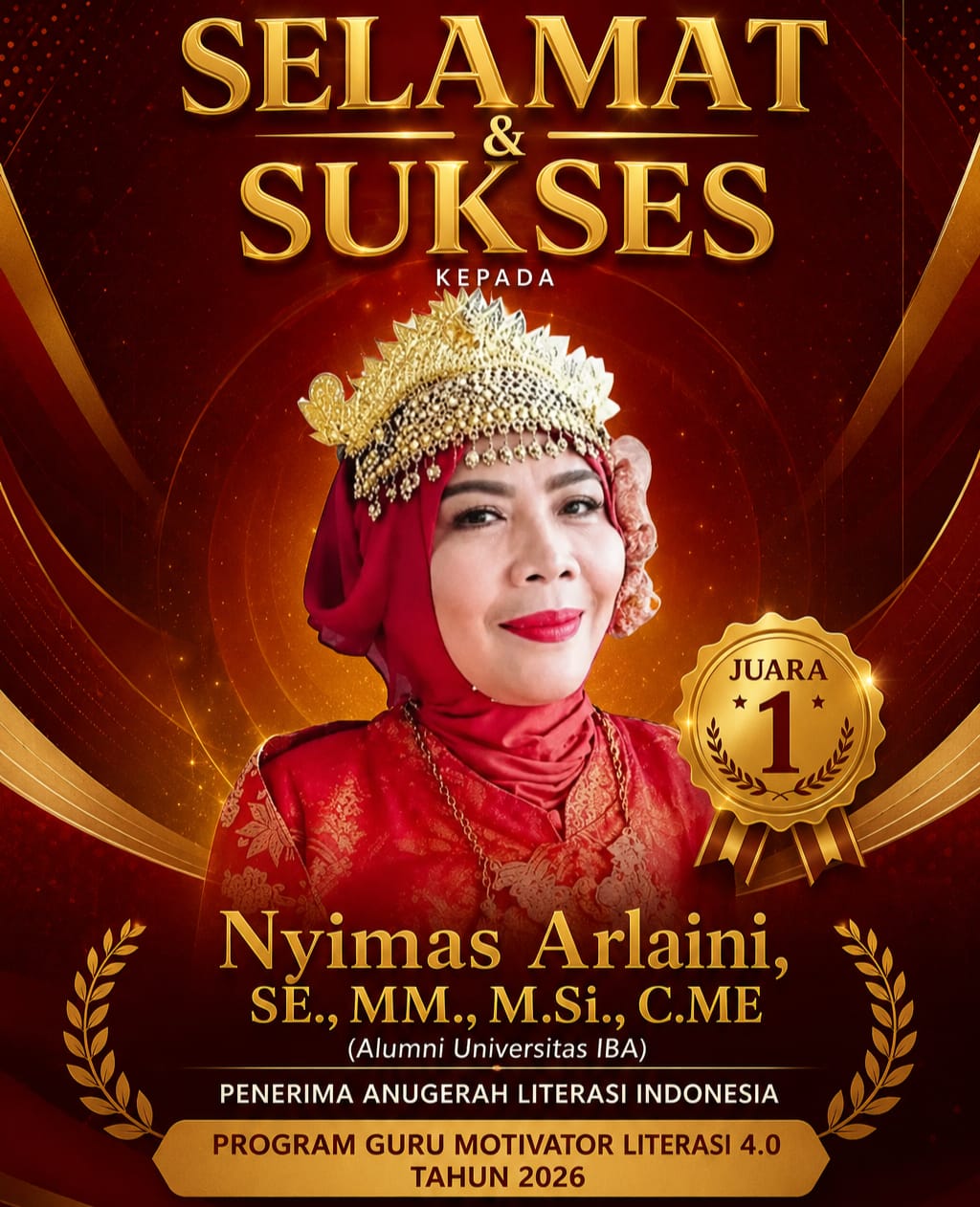 Alumni Universitas IBA Raih Juara 1 Anugerah Literasi Indonesia 2026, Harumkan Sumatera Selatan di Kancah Nasional dan Global
